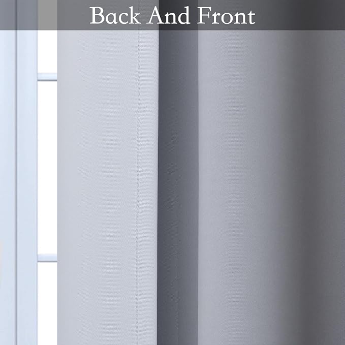SimpleHome Ombre Black to Grey White Curtains - Image 6