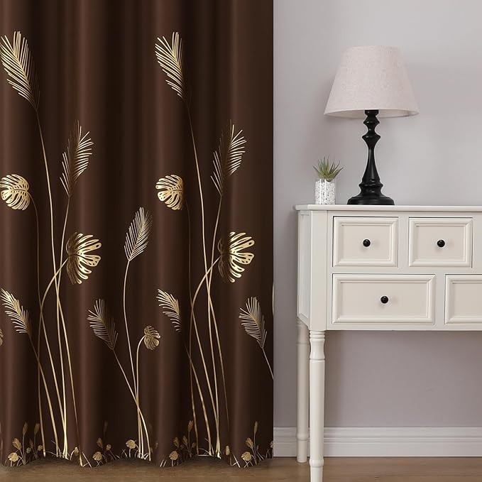 Brown Blackout Curtains for Living Room 96 Inches Long, Room Darkening Energy - Image 2