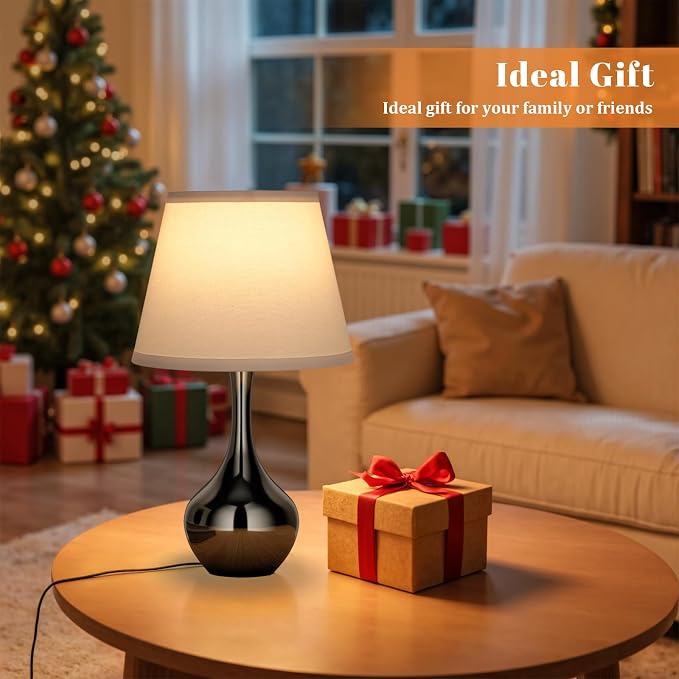 16.1" Touch Table Lamp for Nightstand, 3 Way Dimmable Small Bedroom Lamp | - Image 4