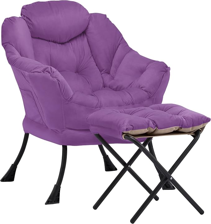 Lazy Chair with Ottoman, Comfy Reading Chair, Lounge Chair by Aunekiv