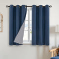 YoungsTex Navy Blue Linen Blackout Curtains 40 Inches Long by YoungsTex