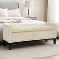 Velvet Ottoman with Storage, Modern Storage Bench by CreekVista
