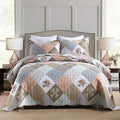 3-Piece King Quilt Set Quilted Bedspread Lightweight Reversible Coverlet Set by Travan
