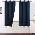 Navy Blue Curtains 63 Inch Length 100% Blackout Curtains 2 Panels by Lemomo