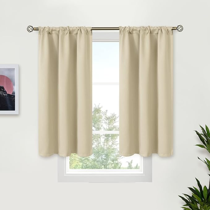 BGment Beige Kitchen Window Curtains 30 Inches Long by BGment