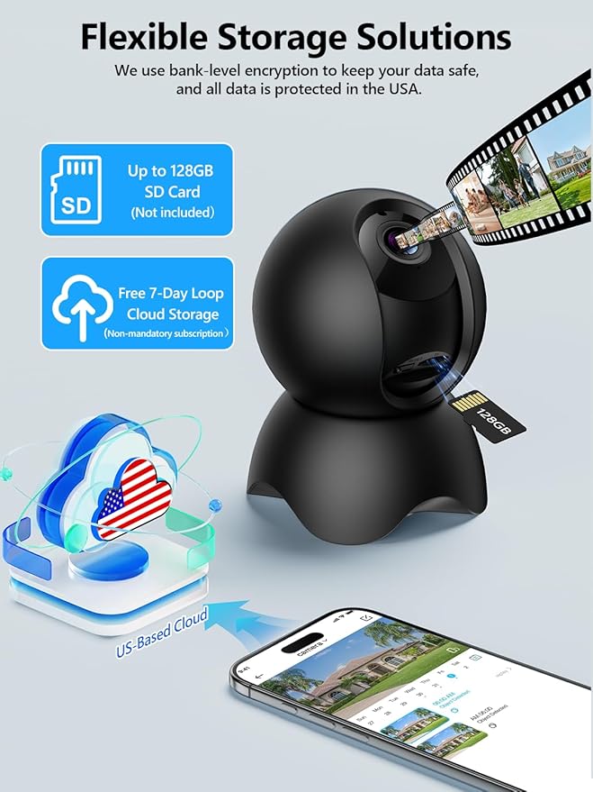 YYSY 2K 2.4GHz & 5GHz Indoor Security Camera, 2 Packs Pet/Dog/Baby Security Camera with Phone App, 360° Pan-Tilt WiFi Cameras for Home Security, 2-Way Audio, Night Vision, Auto-Tracking, Privacy Mode