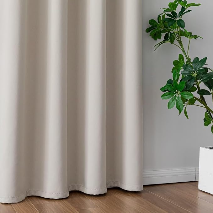 IGEMAEVE Blackout Curtains for Bedroom Grommets Cream 52" W x 84" L | Living - Image 5