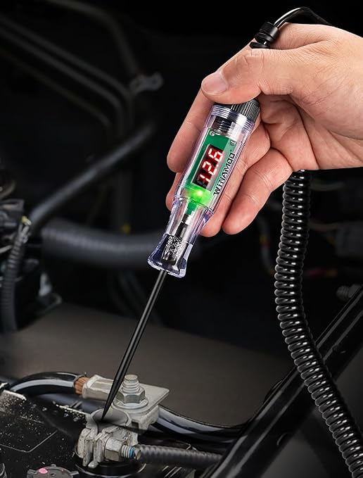 WINAMOO Automotive Test Light with 3-48V LED Digital Voltage Display, Auto Circuit Tester with Voltmeter & Dual Color Polarity Indicate, Electric Test Pen w/Stainless Probe for Car/Truck/SUV Checker