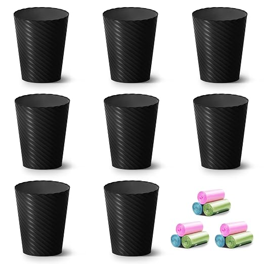 Lysam Bathroom Trash Can 8 Pack, 1.8 Gallon Small Trash Can by Lysam