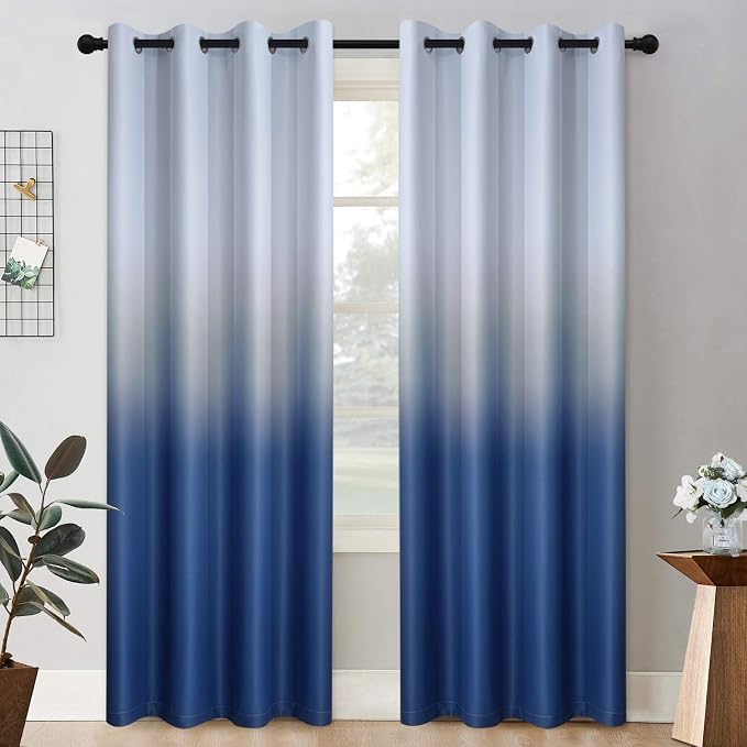 COSVIYA Grommet Ombre Room Darkening Curtains 84 inch Length 2 Panels, Gradient by COSVIYA