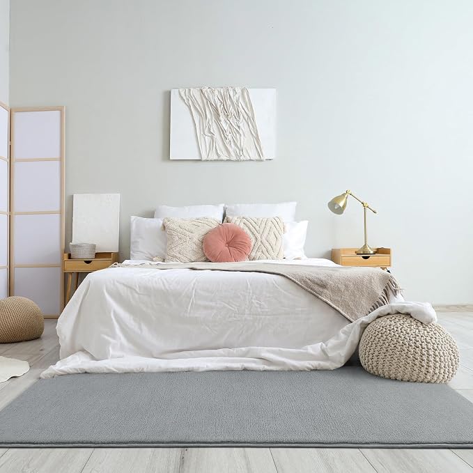 Modern Soft Hallway Runner Rug, 2x10 Feet Washable Long Runner Rugs | Grey - Image 8