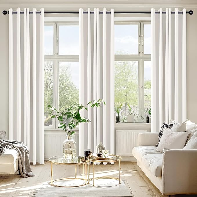 MIULEE Blackout Curtains for Bedroom 2 Panels 40 x 80 Inch Long Ivory | Thermal - Image 6
