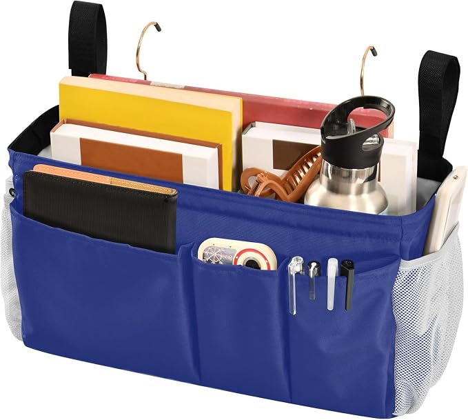 DOMIKING Blue Bedside Caddy for Dorm Bed Recliner Armrest Organizer - Image 3