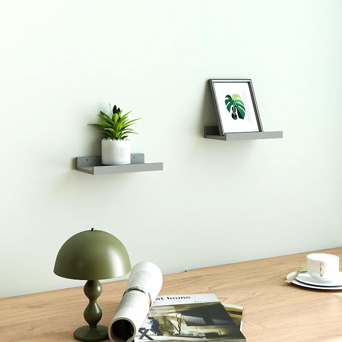 Small Grey Floating Shelves for Wall, Shelf - Image 2
