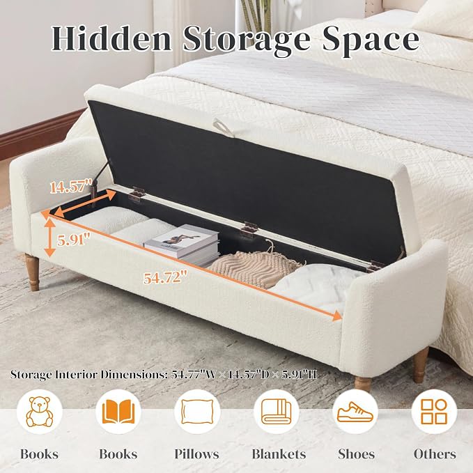 Aoiy & Wifon 65.94" W Large Storage Ottoman Bench, King Size End of Bed Storage - Image 4