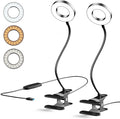 2 Pack LED Clip on Desk Lamp, Metal 360 Adjustable Neck | Eye-Caring Clamp Lamp by GARMESE