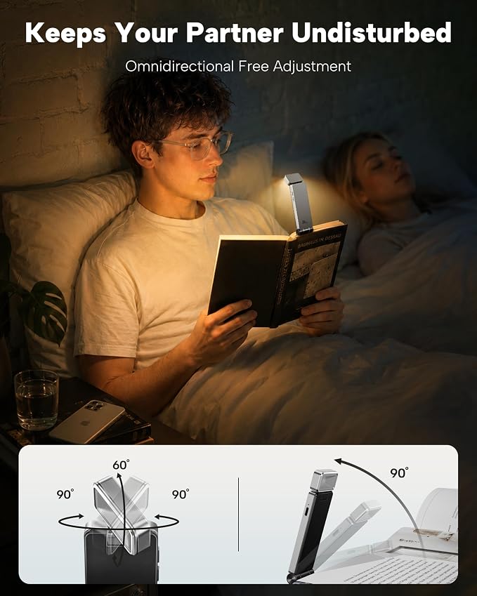 86lux Book Light, Rechargeable Clip-On LED Reading Light - Image 4