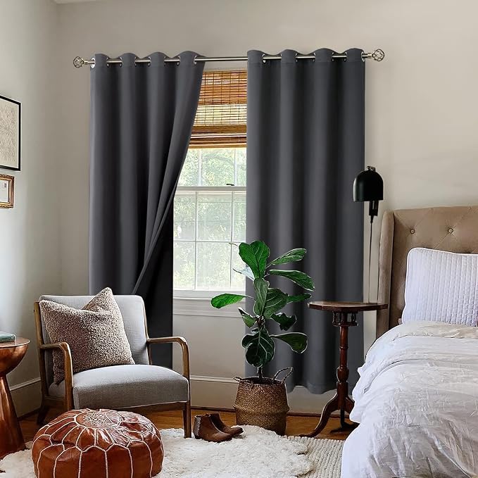 BGment Dark Grey Blackout Curtains - Image 2