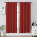 CUCRAF Red Blackout Curtains 63 inch Length 2 Panels Set, Room Darkening Drapes by CUCRAF