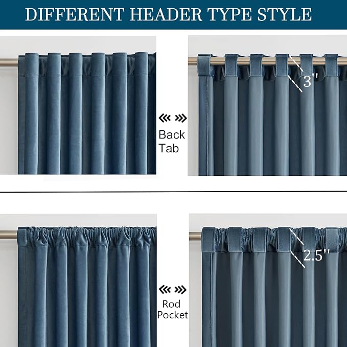 PRIMROSE Velvet Curtains 120 inch Long - Image 2