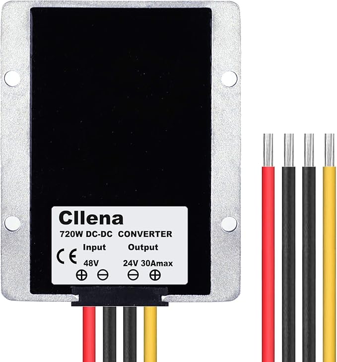 Cllena DC 48V Step Down to 24V 30A 720W Voltage Reducer Converter, Waterproof DC/DC Buck Transformer Power Supply