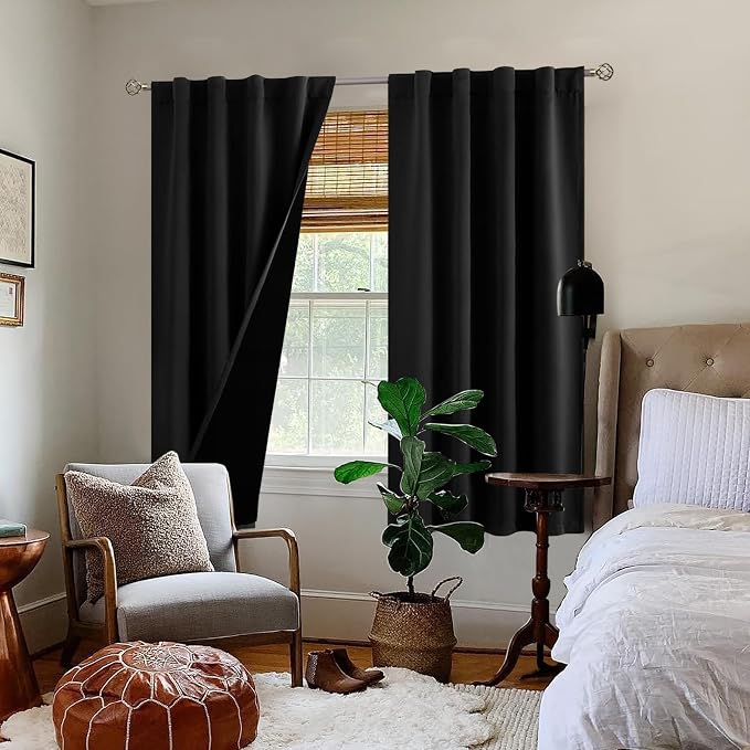 BGment Black 100% Blackout Curtains 63 Inches Long - Image 9