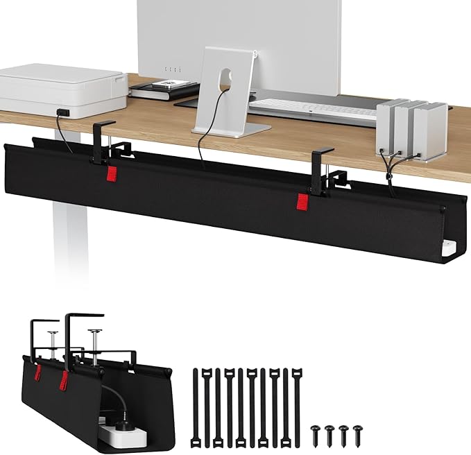 Univivi No Drill Under Desk Cable Management Tray, 48 inch Cable Management | by Univivi