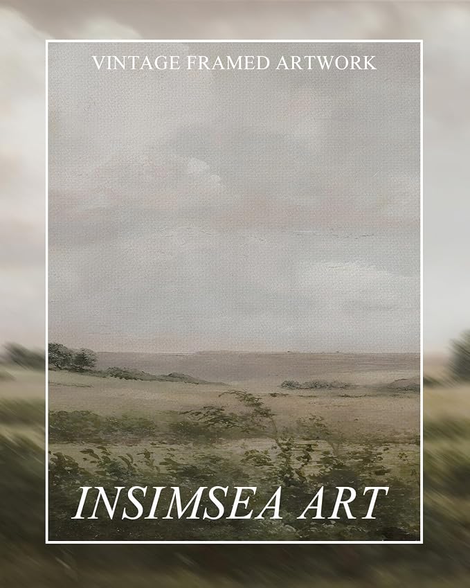 InSimSea Extra Large Framed Vintage Wall Art, Rustic Landscape, 40x20in | - Image 7