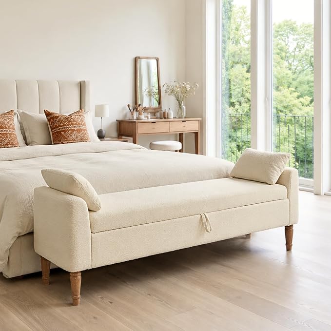 66" End of Bed Storage Bench for Bedroom by Aortzio
