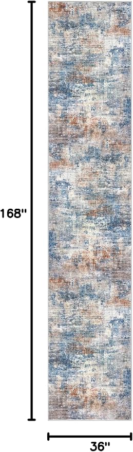 Abstract Runner Rug 3x14 Ft Long Washable Runners - Image 2