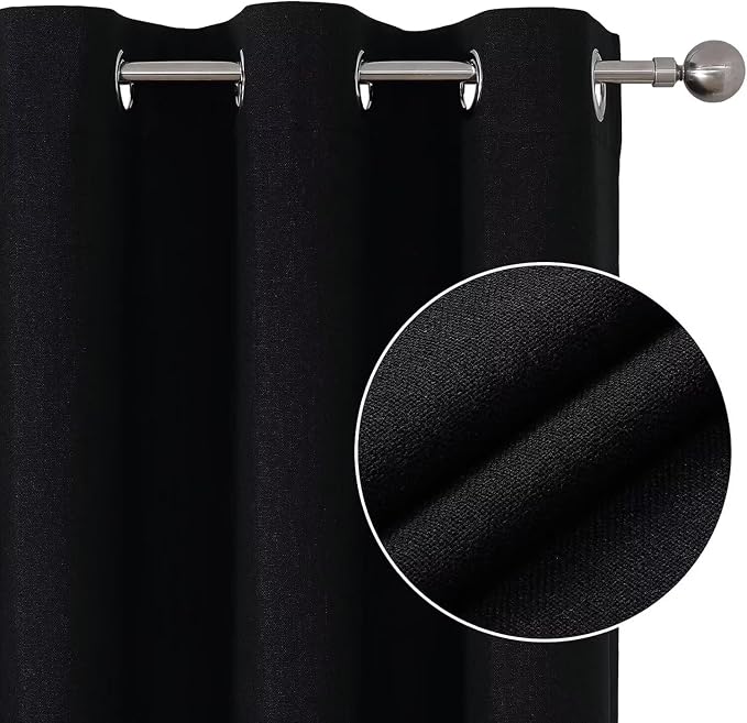 Joydeco Black Blackout Curtains 120 Inches Long, Extra Long Curtains 120 Inch - Image 2