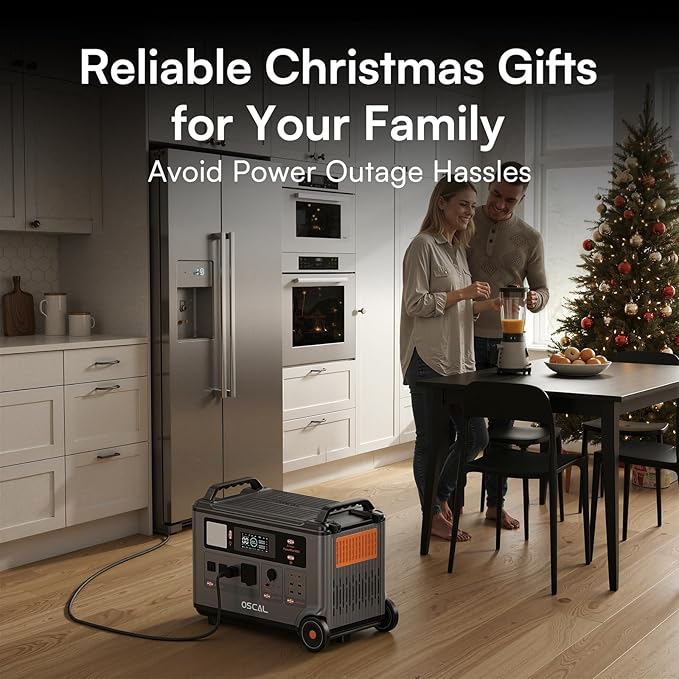 Oscal PowerMax 6000 Portable Power Station 3600Wh LiFePO4 Batteries, 6000W Output (9000W Peak), 5ms UPS, Solar Generator for Home, RVs, Emergencies, Power Outages