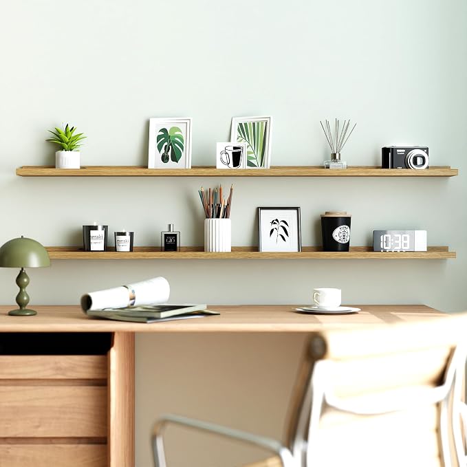 Oak Floating Shelves for Wall Decor, 56 in Shelf - Image 2
