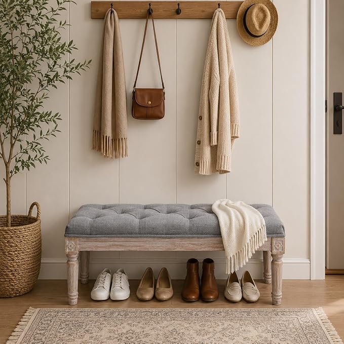 chairus Fabric Entryway Bench - Image 3