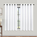 KOUFALL White Short Curtains for Small Bathroom Window, 2 Panel Sets Kitchen by KOUFALL