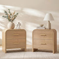 Night Stand Set of 2, 2-Drawer | Nightstand 24" H Metal Handle Modern Bedside by TheBeautyofRusticRefined