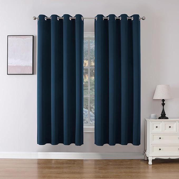 Joydeco Blackout Curtains 72 Inch Length 2 Panels Set, Thermal Insulated Long by JOYDECO
