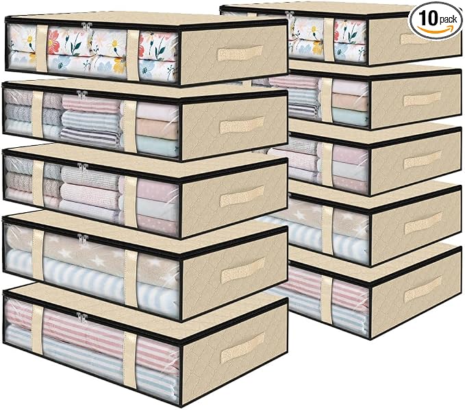 StorageRight Under Bed Storage Bags, 10 Pack, Comforters, Blankets and Seasonal by StorageRight