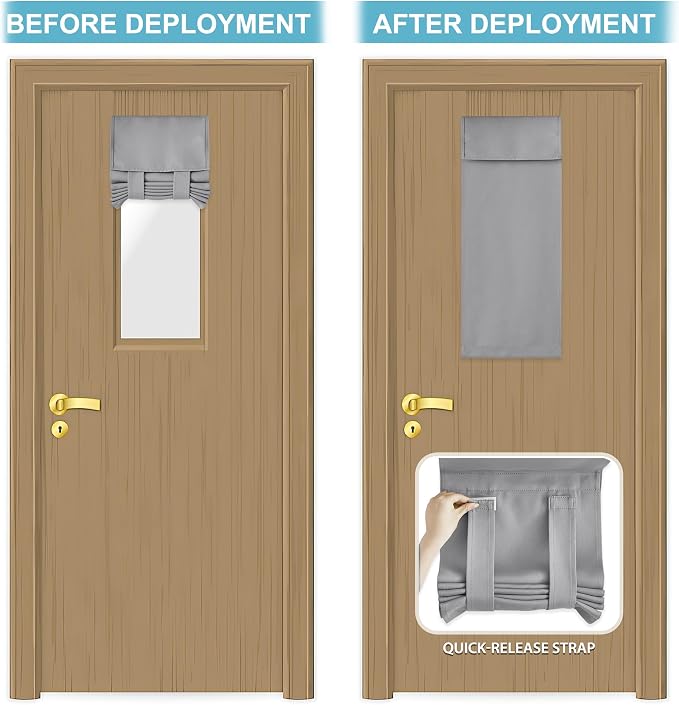 RYB HOME Classroom Door Window Cover Lockdown Shades Blackout, No Drill | - Image 5