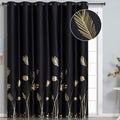 Black Blackout Curtain for Sliding Glass Door 80W x 84L Inch Thermal Insulated by ESTELARTEXTILER