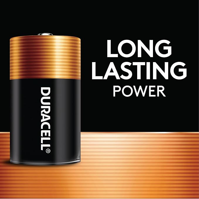 Duracell Coppertop C Batteries, 2 Count Pack, C Battery with Long-lasting Power, All-Purpose Alkaline C Battery for Household and Office Devices