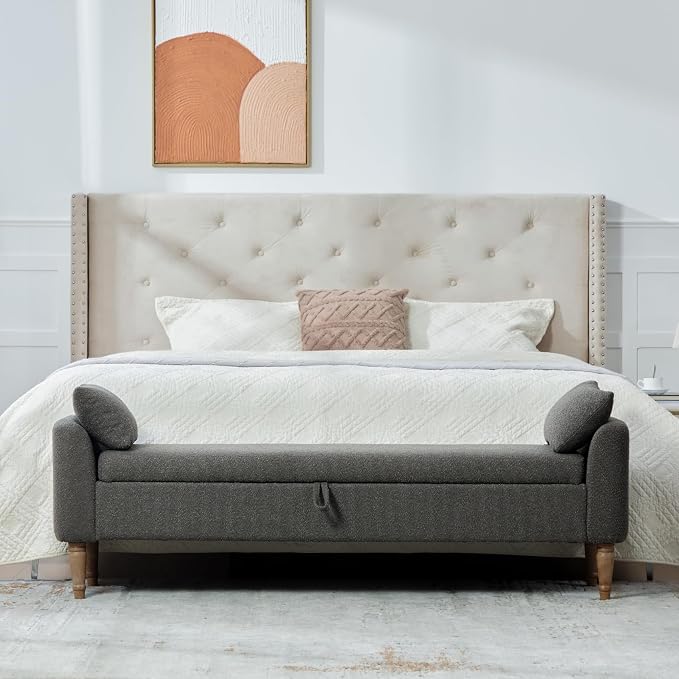 66" End of Bed Storage Bench for Bedroom - Image 7