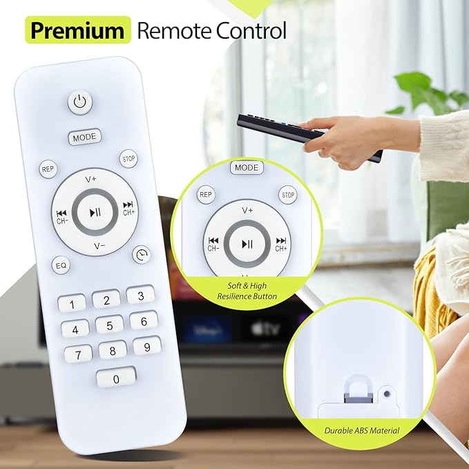 RYQIF Replacement Remote Control for KLlM Boombox B4 KBB4W2 CD Player Portable Audio System