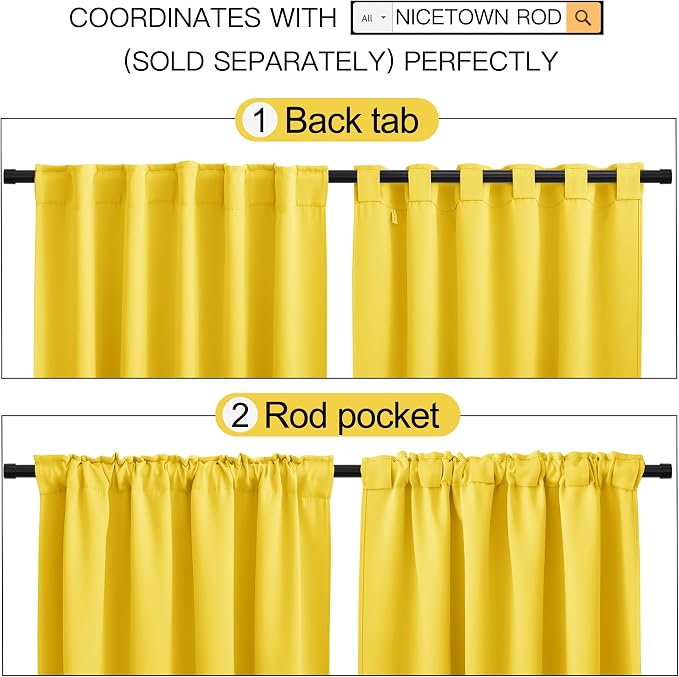 NICETOWN Window Treatment Blackout Curtains and Draperies - Image 3