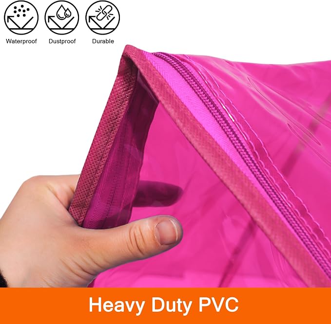Pink 40L Clear Clothes Storage Bag - Image 3