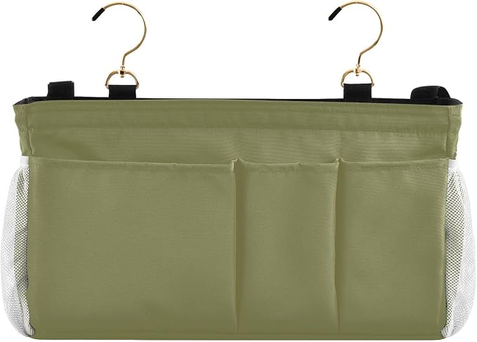 Olive Color Bedside Caddy Storage Bag Bedside Organizer - Image 2