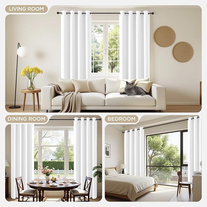 Joydeco Curtains 95 Inches Long 2 Panels Set, Thermal Insulated Long Curtains& - Image 4