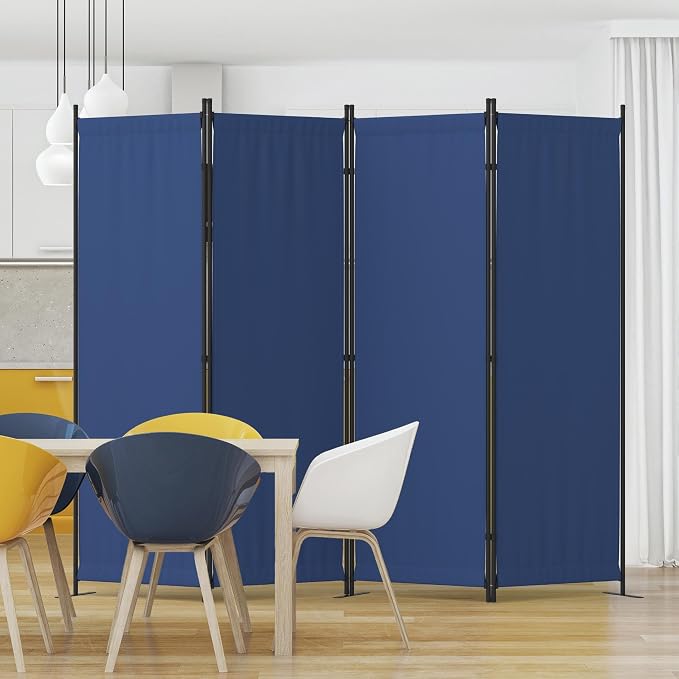 Room Partitions and Dividers 4 Panel Portable Wall w/ 3 Wider Feet Folding Room by Kecreque