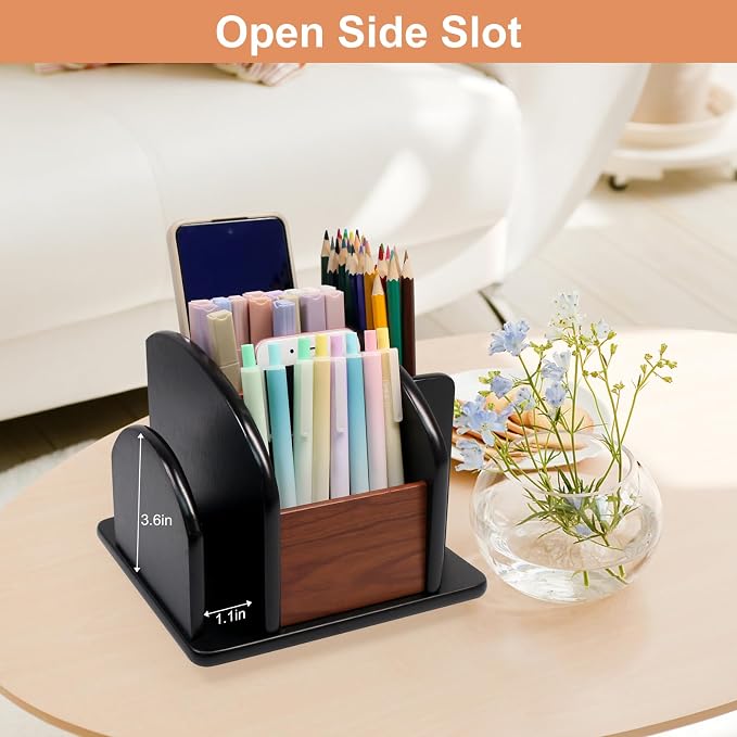 Coideal Remote Control Holder Caddy, 360° Rotating Coffee Table Organizer - Image 6