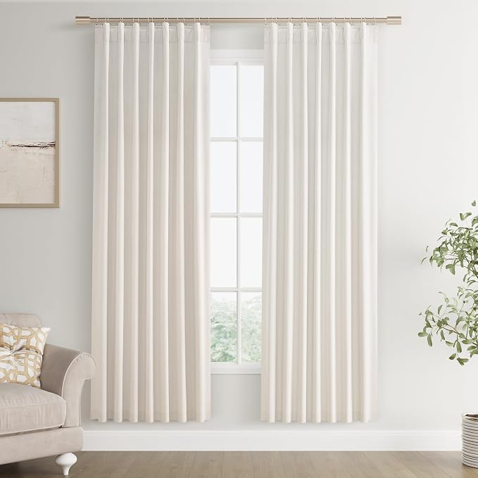 Joywell 100% Blackout Linen Curtains 72 Inches Long by Joywell